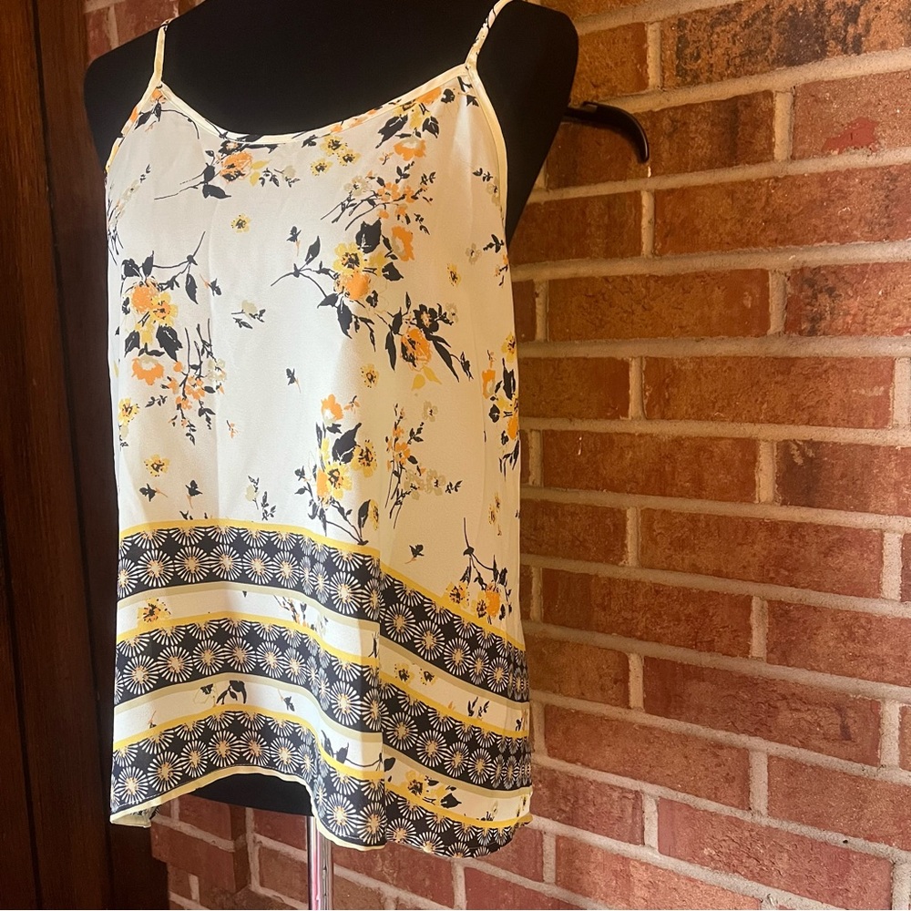 Collective Concepts Women M Floral Tunic Boho Camisole Tank Romantic Cottagecore